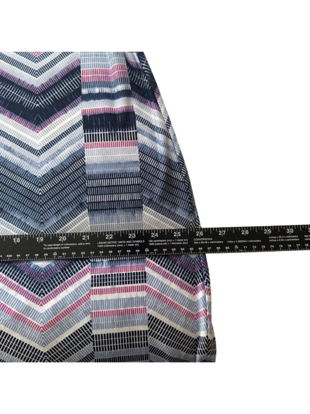 NWT Chicos Knit Maxi Dress Size 3 Petite 3P (US 16) Blue Chevron Stretch Resort - Picture 6 of 10